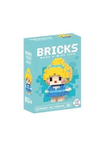 Дитячий 3D конструктор / пазл "Попелюшка" розвиваючий висотою 7.2 см Bricks (370802653)