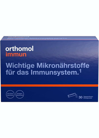 Витамины для восстановления и поддержки иммунной системы Immun (гранулы прямого действия со вкусом апельсина на 30 дней) Orthomol (280265862)