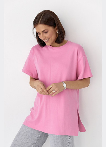 Однотонная футболка с разрезами Lurex Футболка - (333972626)