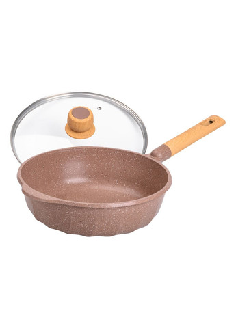 Алюминиевый сотейник 4,3 л мраморный с антипригарным покрытием Ø 28 см бежевый HP-4-437CO (A-033099) MGC (342759178)