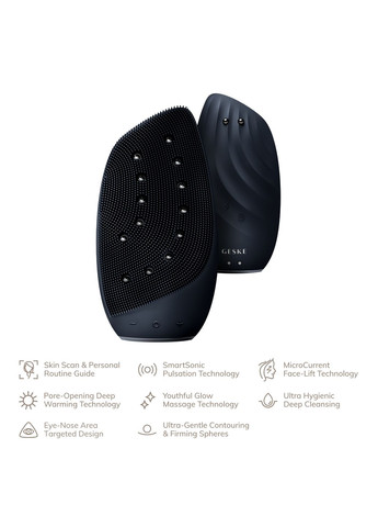 Очистительная щетка для лица Sonic Thermo Facial Brush&Face-Lifter 8в1 black GESKE (341526324)