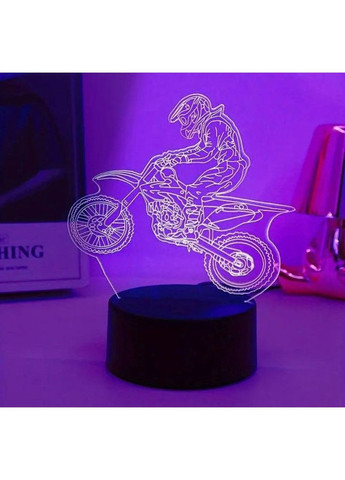 Акриловый 3D светильник - ночник мотоцикл байкер кросс эндуро мото 7 цветов No Brand (368770081)