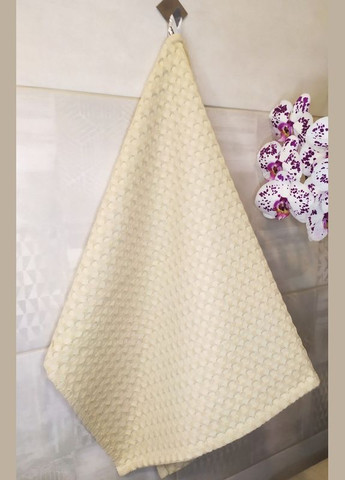 Рушник вафельний для ванної кімнати 70х50 см капучино (5743-2107) No Brand світло-бежевий