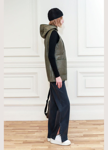 Оливкова стьобана жилетка з капюшоном Альфреда Dolcedonna (307183076)