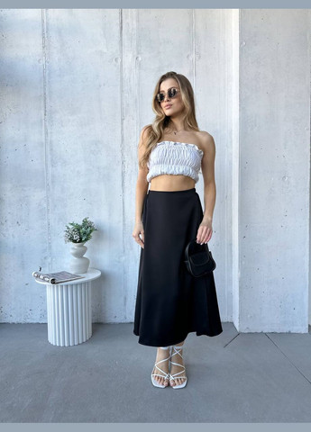 Черная кэжуал однотонная юбка INLABEL