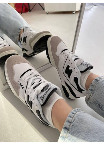 КРОСІВКИ ЖІНОЧІ NEW BALANCE 550 WHITE BLACK НЬЮ БЕЛАНС 550 No Brand чорні демісезони (368857866)