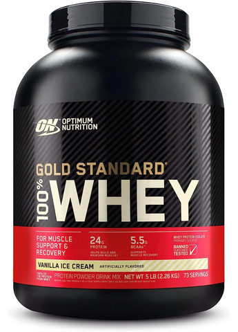 Протеин сывороточный изолят 100% Whey Gold Standard (2270 гр) Ванильное мороженое Optimum Nutrition (278773931)