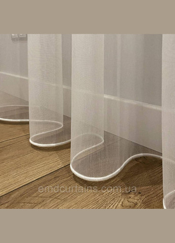 Комплект штори 2 шт з підхватами 150х250 см мікровелюр Рожево-пудровий та тюль бамбук 700 см Тепло-білий No Brand (337353944)