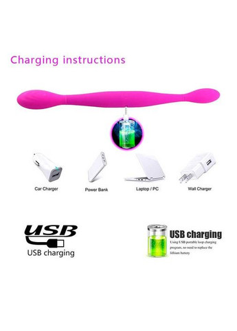 Двухсторонний гибкий вибратор Toy Joy Infinity Double Dildo Drive — Розовый — Вибраторы No Brand (322400107)