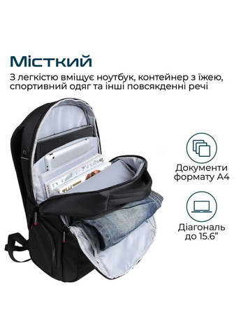 Рюкзак для ноутбука (m494874) Promate 15.6" Rebel-BP Black (369019019)