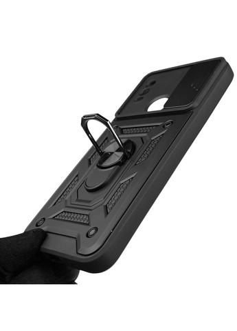 Чехол для C21 Plus бронированный с кольцом со шторкой на нокиа с21 плюс чёрный rg1 Nokia (366232297)