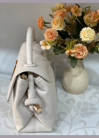 Классическая маленькая женская сумка из эко-кожи молочного цвета 31994 Fashion (338188026)