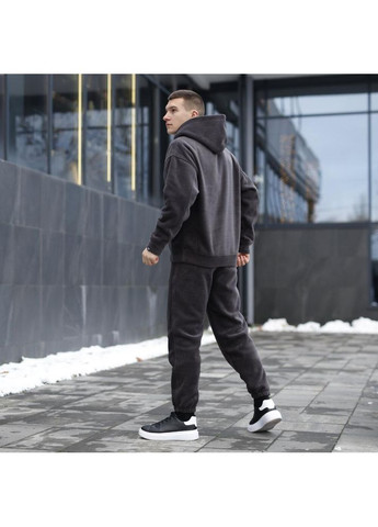 Графітовий зимній теплий та зручний костюм із якісного флісу брючний Vakko