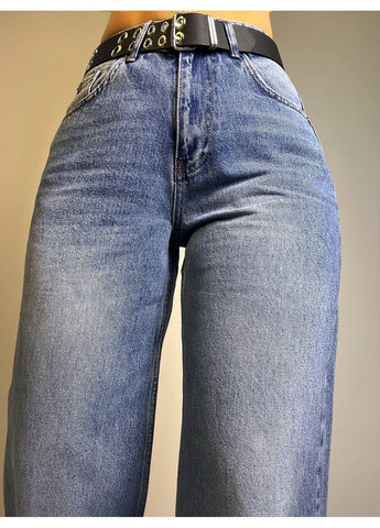 Джинсы женские Envy Rose 5391 WIDE BAGGY свободный крой широкие от бедра с ремнем высокая посадка светло-синие No Brand - (316560982)