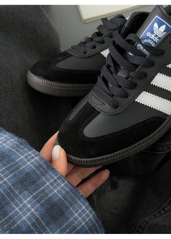 Кросівки жіночі і чоловічі Adidas Samba Black White | Адідас Самба чорні No Brand чорні демісезони (350879877)