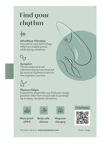 Минивибратор Vibe Sage, 3 авторежима + 10 уровней интенсивности - CherryLove Womanizer (366962729)