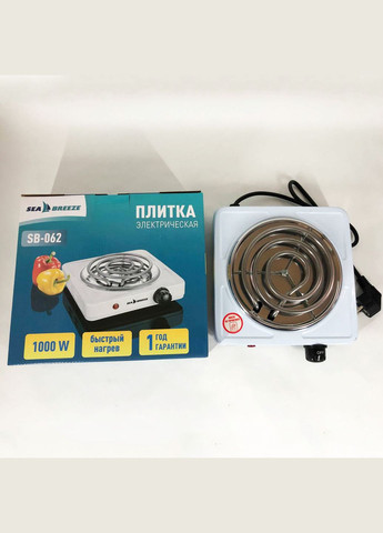 Настільна плита електрична SB-062 1000 Вт, настільна одноконфоркова, плита побутова Sea Breeze (365670333)