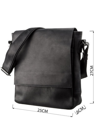 Сумка мужская винтажная средняя 11172 кожаная Черная Shvigel (331907459)