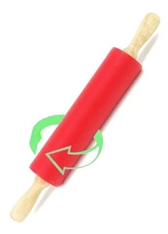 Скалка для теста силиконовый с деревянными ручками 43.5x5.3 см Frico fru-847 (289552611)