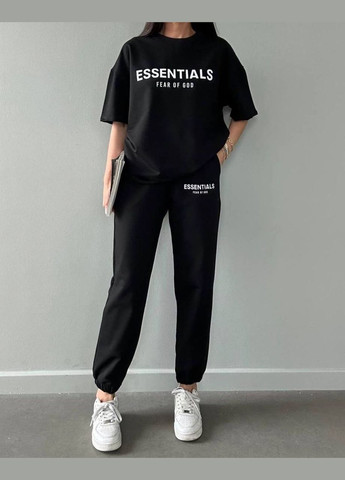 Женский костюм футболка и джогери цвет черный р.42/46 454206 New Trend (289477911)