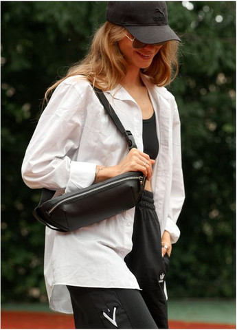 Сумка бананка женская через плечо из экокожи Holster MSH Черный Sambag (302008295)