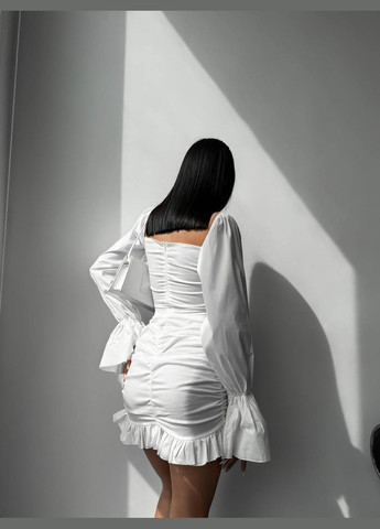 Белое вечернее женское платье мини вечернее для событий No Brand