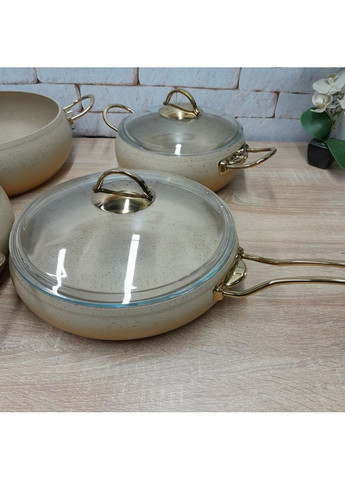 Набор посуды 3023-IND-Сrem 7 предметов кремовый OMS (349222608)