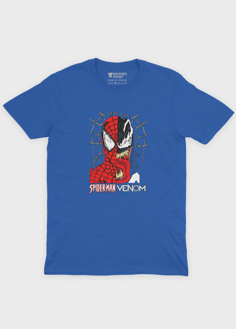 Синя демісезонна футболка для хлопчика з принтом супергероя - людина-павук (ts001-1-brr-006-014-050-b) Modno