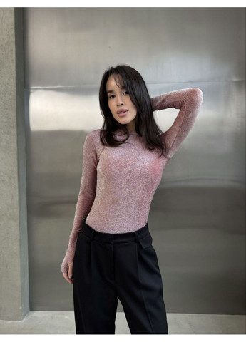 Женский блестящий лонгслив розового цвета 36168 Fashion (370757676)