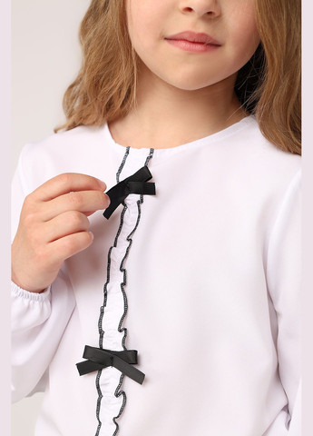 Блуза з довгим рукавом для дівчинки колір білий CB-00276953 Yuki (338375882)