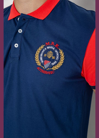 Синяя футболка-поло мужское с принтом для мужчин Ager