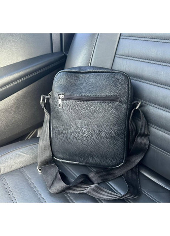 Чоловіча сумка планшетка на плече чорна екошкіра з ременем ProDobro (363260007)