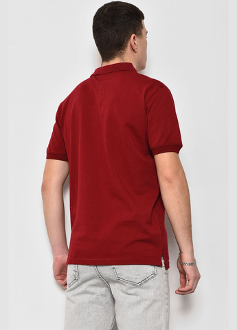Бордова футболка поло чоловіча бордового кольору Let's Shop