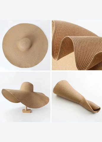 Солом'яний капелюх жіночий сонцезахисний з широкими полями капелюх для фотосесії (55-58) No Brand (358204262)