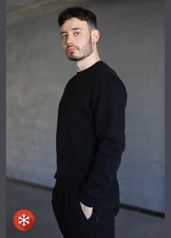 Черный утепленный свитшот robert на флисе с оленями Garne рисунок (316448812)