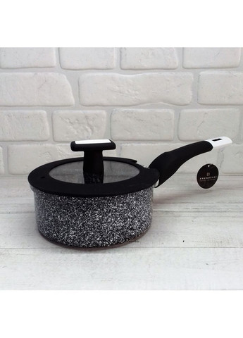 Ківш зі скляною кришкою EB-3328 гранітне антипригарне покриття 1,9 л Edenberg (360654408)