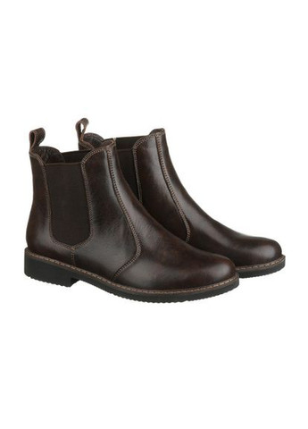 Осенние коричневые кожаные женские ботинки (челси) весна-осень р. (101803kor) Vm-Villomi