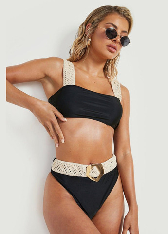 Черный летний купальник (лиф и трусики) раздельный Boohoo