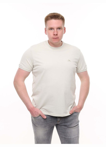 Молочна футболка чоловіча молочна однотонна широка великий розмір з коротким рукавом Jean Piere Вільна