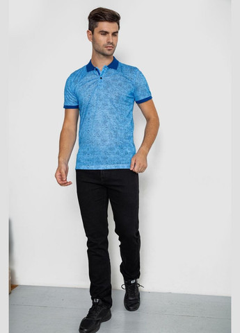 Синяя футболка-поло мужское с принтом, 247r316 для мужчин Ager