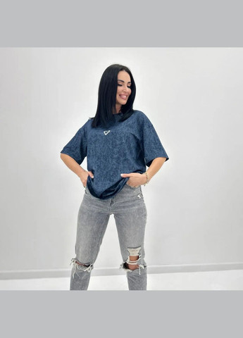 Футболка із ефектом тай-дай 42-44. Чорна No Brand - (324628043)