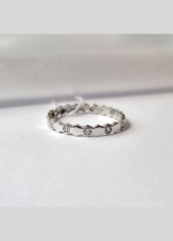 Срібна каблучка з Білими камнями розмір срібло 925 проби Родоване 1533к 0.94г No Brand (306743345)