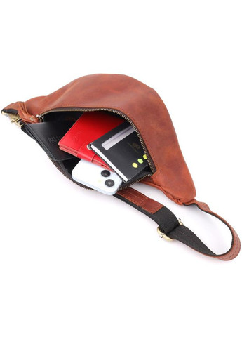Сумка на пояс через плече шкіряна жіноча Рудий 35697 Shvigel (334673995)