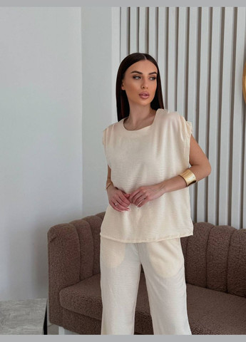 Женский повседневный костюм бежевого цвета 32965 Fashion (330985066)