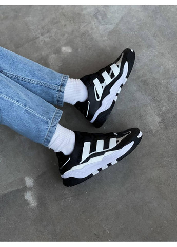 КРОССОВКИ ЖЕНСКИЕ ADIDAS NITEBALL BLACK WHITE АДИДАС НАЙТБОЛ No Brand чёрные демисезоны (367171260)