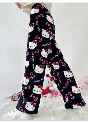 Чорна всесезон піжамні штани жіночі розмір 3xl (10349) Hello Kitty