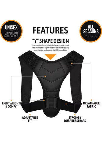 Універсальний Коректор Постави Toelab M158 від Сколіозу та Сутулості - Ортопедичний Корсет Бандаж для Спини (4024351) Clefers (300694541)