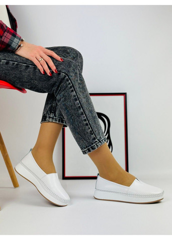 179 Мокасини Шкіряні Білі KDSL (293247469)
