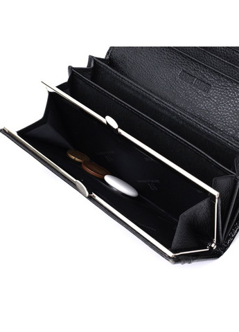 Жіночий гаманець із натуральної лакованої шкіри 22679 Чорний st leather (298568725)