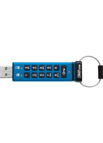 USB флэш-накопитель 32GB IronKey Keypad 200 AES256 Encrypted Blue USB 3.2 (IKKP200/32GB) Kingston (305319658)